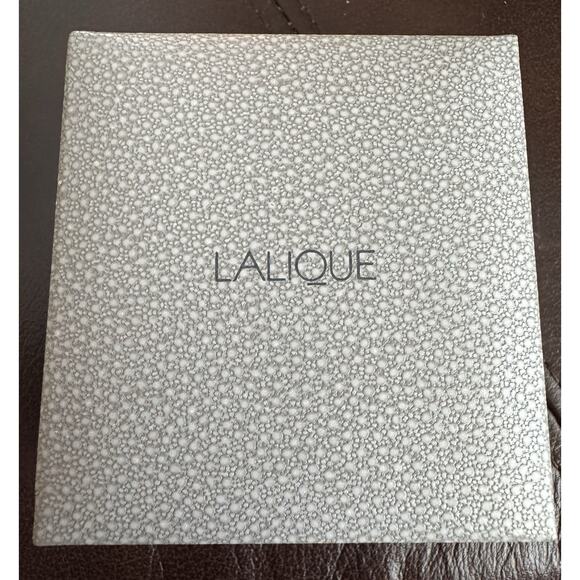 LALIQUE COEUR/HEART OPALESCENT CRYSTAL 925 STERLING SILVER NECKLACE PENDANT-BOX - Picture 4 of 5